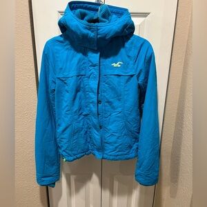Hollister California Y2K Hooded Jacket Blue , size Small